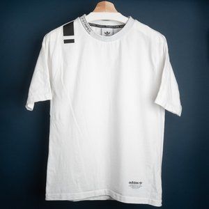 Men's Adidas White T-Shirt 3 Stripe Design Size S